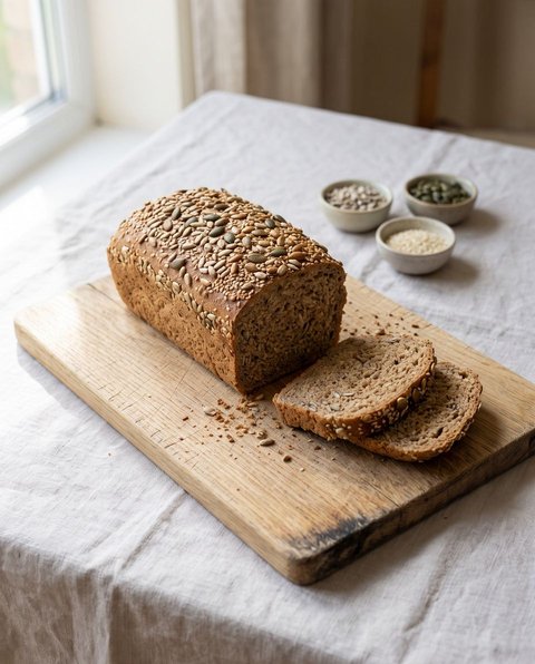 Skyr-Vollkornbrot mit dreierlei Saaten
